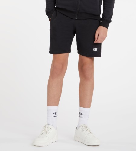 Bermudas Umbro Club Leisure Jog Corta Junior Niños Negros Blancos | MX-63647