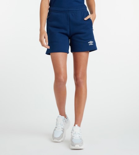 Bermudas Umbro Club Leisure Jog Corta Mujer Azul Marino Blancos | MX-08517
