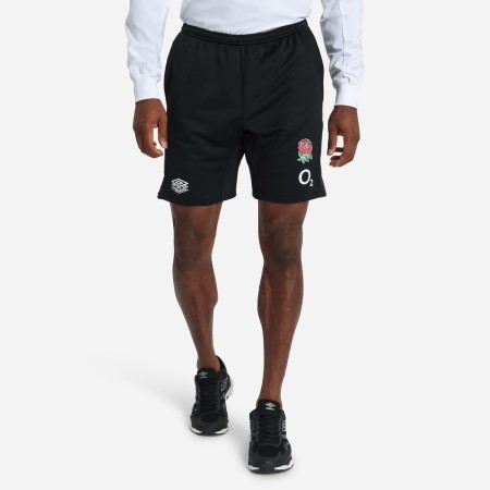 Bermudas Umbro England Rugby 22/23 Long Knit Corta Negros | MX-55328