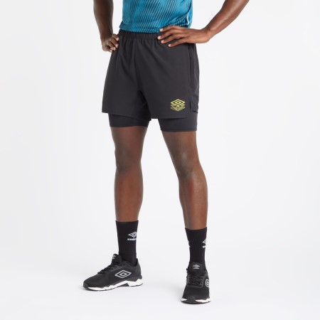 Bermudas Umbro Pro Entrenamiento Elite Híbrido Corta Hombre Negros | MX-89298