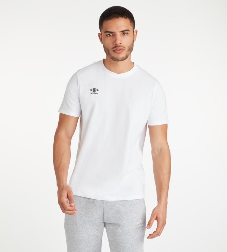 Camiseta Umbro Club Leisure Crew Tee Hombre Blancos Negros | MX-35075