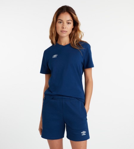 Camiseta Umbro Club Leisure Crew Tee Mujer Azul Marino Blancos | MX-18246
