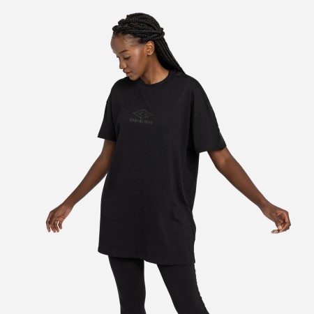 Camiseta Umbro Diamond Taped Oversized Tee Vestido Mujer Negros Negros | MX-82193