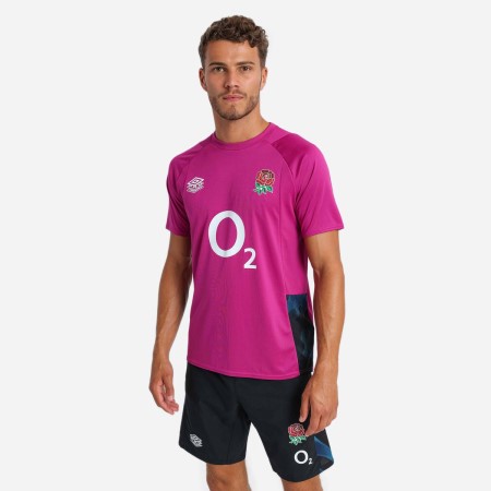 Camiseta Umbro England Rugby 22/23 Gym Tee Vino Azules Negros | MX-09598