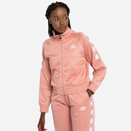 Chaquetas Umbro Diamond Taped Tricot Panel Jacket Mujer Rosas Blancos | MX-17320