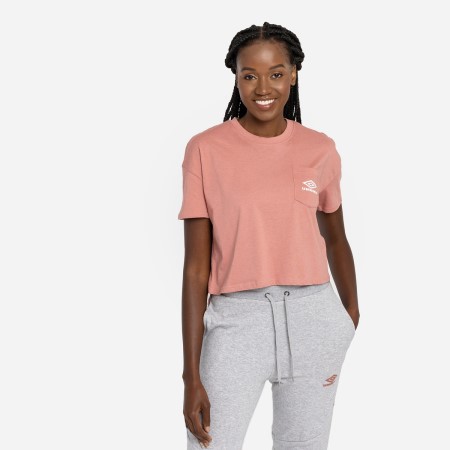 Crop Tops Umbro Diamond Crop Tee Mujer Rosas Blancos | MX-15669