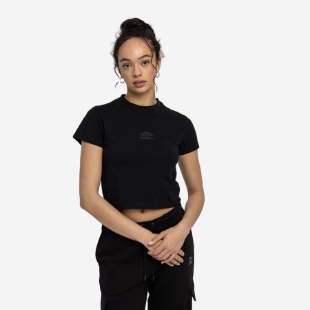 Crop Tops Umbro Diamond Fitted Crop Tee Mujer Negros Negros | MX-00834