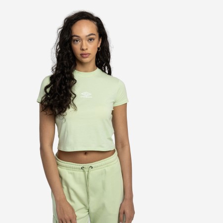 Crop Tops Umbro Diamond Fitted Crop Tee Mujer Verdes Claro Blancos | MX-51192