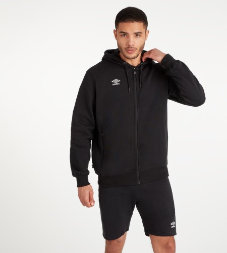 Sudaderas Con Capucha Umbro Club Leisure ZT Hoodie Hombre Negros Blancos | MX-43796