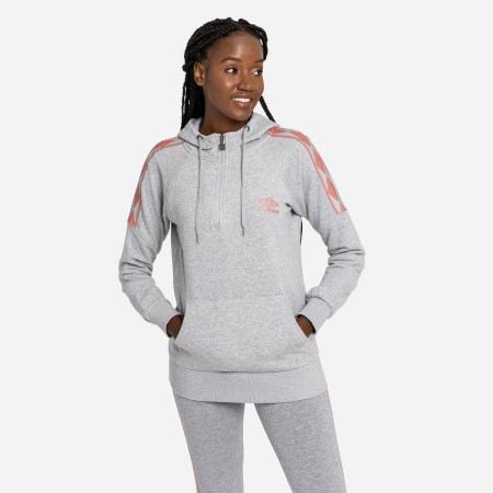 Sudaderas Con Capucha Umbro Diamond Taped 1/2 Zip Oh Hood Mujer Grises Rosas | MX-68576