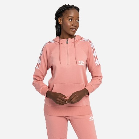 Sudaderas Con Capucha Umbro Diamond Taped 1/2 Zip Oh Hood Mujer Rosas Blancos | MX-90452