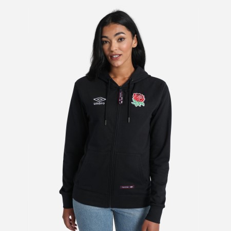 Sudaderas Con Capucha Umbro England Rugby Classic Zip Hoodie Negros | MX-68472