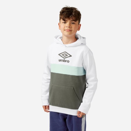 Sudaderas Con Capucha Umbro Paneled Hoodie Niños Blancos Verdes | MX-19676