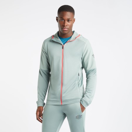 Sudaderas Con Capucha Umbro Pro Entrenamiento Híbrido FZ Hoodie Hombre Verdes | MX-99227