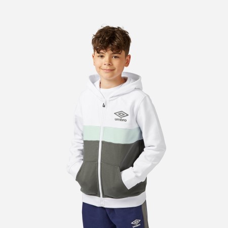 Sudaderas Con Capucha Umbro Zip Through Hoodie Niños Blancos Verdes | MX-40208