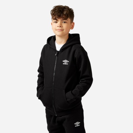 Sudaderas Con Capucha Umbro Zip Through Hoodie Niños Negros | MX-08250