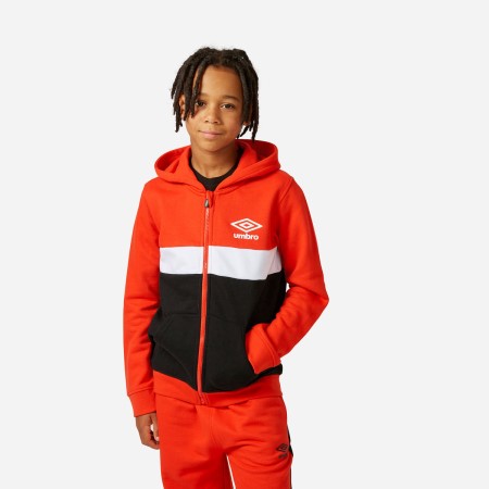 Sudaderas Con Capucha Umbro Zip Through Hoodie Niños Rojos Blancos Negros | MX-01106