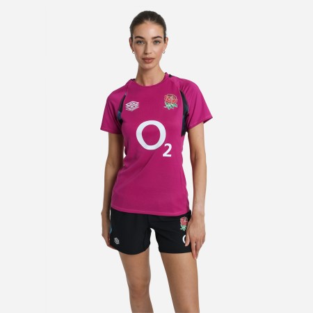 Jersey Umbro England Rugby 22/23 Entrenamiento Jersey Vino Azules Negros | MX-14577