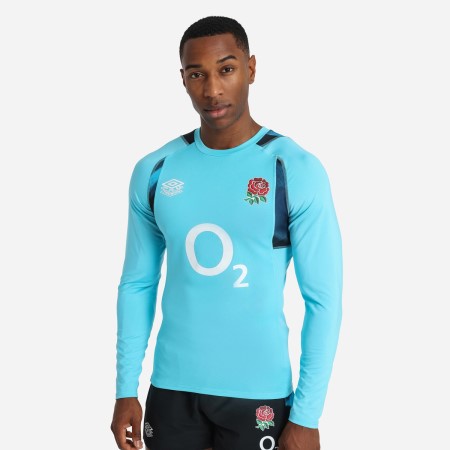 Jersey Umbro England Rugby 22/23 Entrenamiento Jersey LS Azules Negros | MX-32437