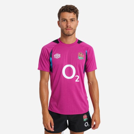 Jersey Umbro England Rugby 22/23 Relaxed Entrenamiento Jersey Vino Azules Negros | MX-29008