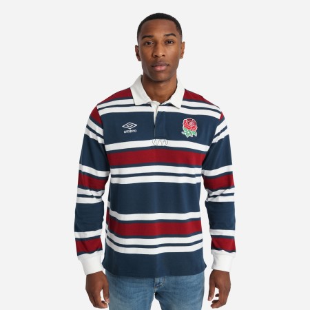 Jersey Umbro England Rugby Classic Stripe Rugby Jersey Azul Marino Blancos Rojos | MX-09189