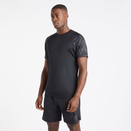 Jersey Umbro Pro Entrenamiento Estampados Sleeve Jersey Hombre Negros | MX-51243