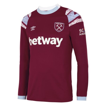 Jersey Umbro West Ham Utd 22/23 Home Long Sleeve Jersey Rojos Oscuro Azules | MX-17000