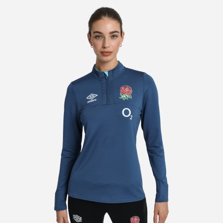 Camisetas De Manga Larga Umbro England Rugby 22/23 Mid Layer Top Azules | MX-15407