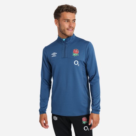 Camisetas De Manga Larga Umbro England Rugby 22/23 Mid Layer Top Azules | MX-36511