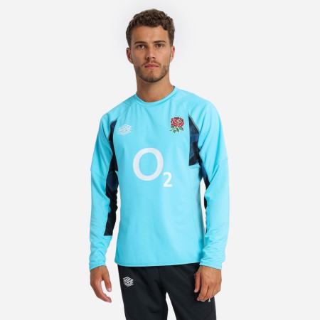 Camisetas De Manga Larga Umbro England Rugby 22/23 Drill Top Azules Negros | MX-77201