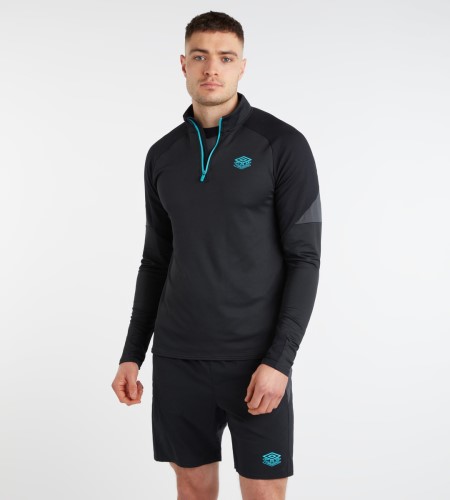 Camisetas De Manga Larga Umbro PTF Mid Layer Top Hombre Negros | MX-86841