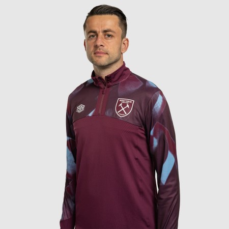 Camisetas De Manga Larga Umbro West Ham Utd 22/23 Warm Up Quarter Zip Top Rojos Oscuro Azules | MX-36449