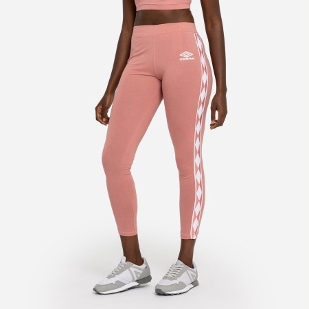 Pantalones Umbro Diamond Taped Algodon Leggings Mujer Rosas Blancos | MX-78679