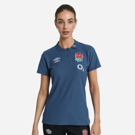Camisa Polo Umbro England Rugby 22/23 CVC Polo Azules | MX-88536