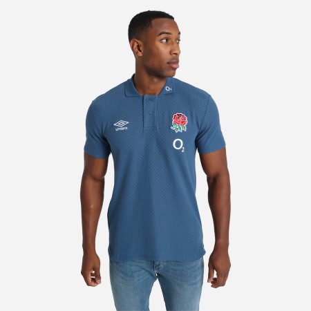 Camisa Polo Umbro England Rugby 22/23 CVC Polo Azules | MX-92286