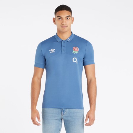 Camisa Polo Umbro England Rugby 22/23 Poly Polo Azules | MX-93531