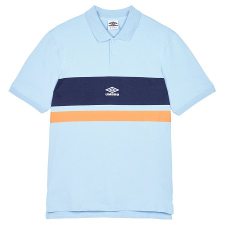 Camisa Polo Umbro Stripe Polo Hombre Azules Azul Marino Naranjas | MX-92597
