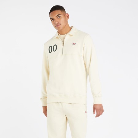 Sudaderas Umbro Quarter Zip Sweatshirt Hombre Creme | MX-04537