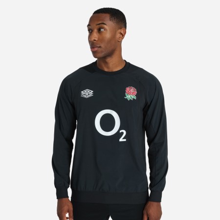 Tops Umbro England Rugby 22/23 Warm Up Drill Top Negros | MX-95501