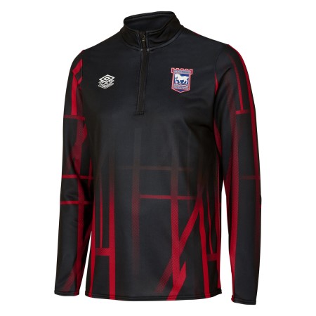Tops Umbro Ipswich Town 22/23 Warm Up Half Zip Top Junior Negros Rojos | MX-97284