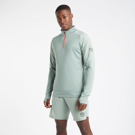 Tops Umbro Pro Entrenamiento Híbrido Half Zip Top Hombre Verdes | MX-09751